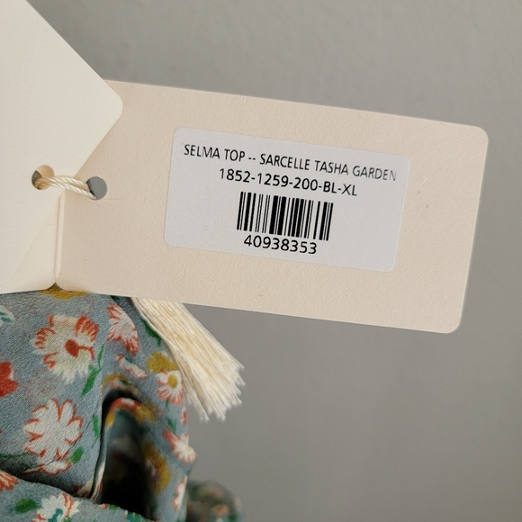 Doen Selma Top in Sarcelle Tasha Garden size XL NWT - Picture 9 of 11